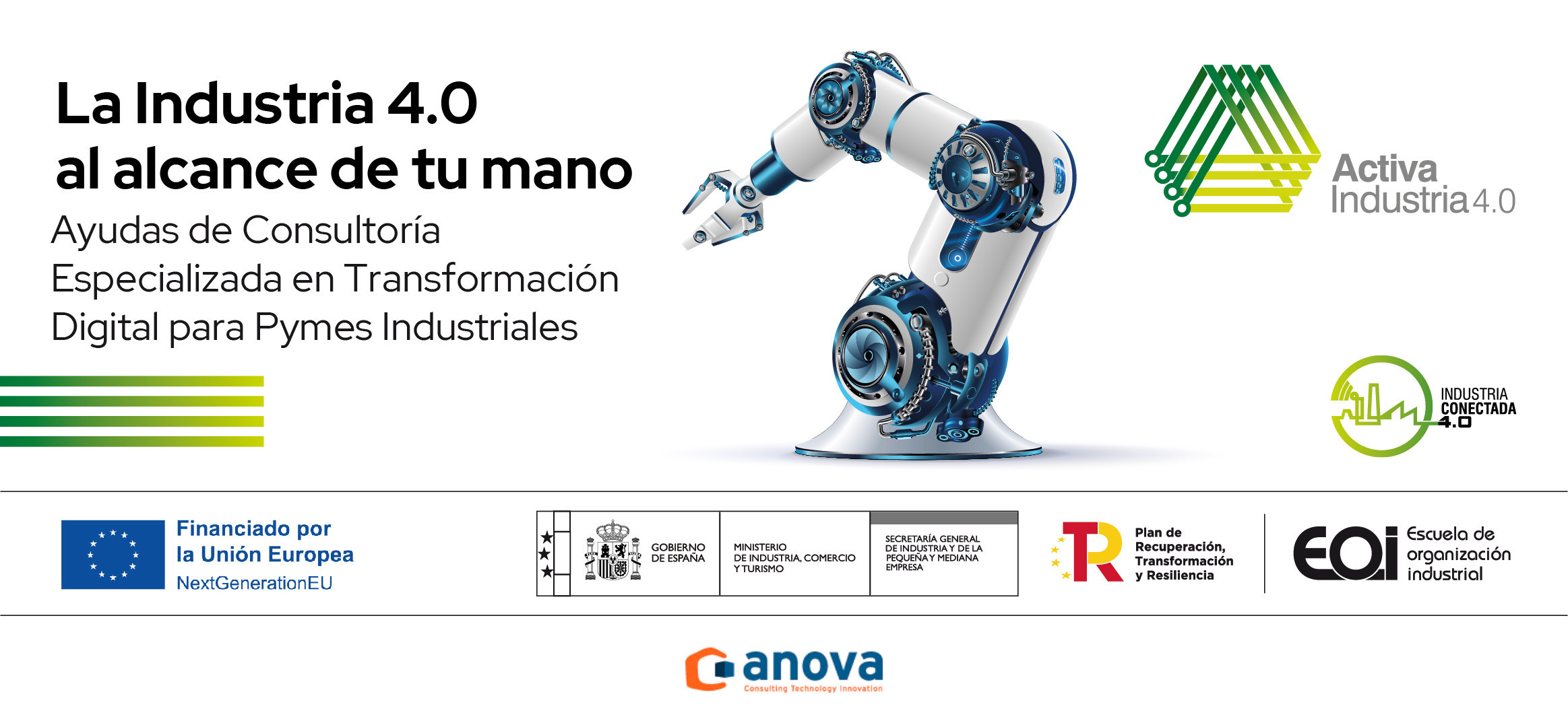 Banner informativo Programas Activa Industria 4.0