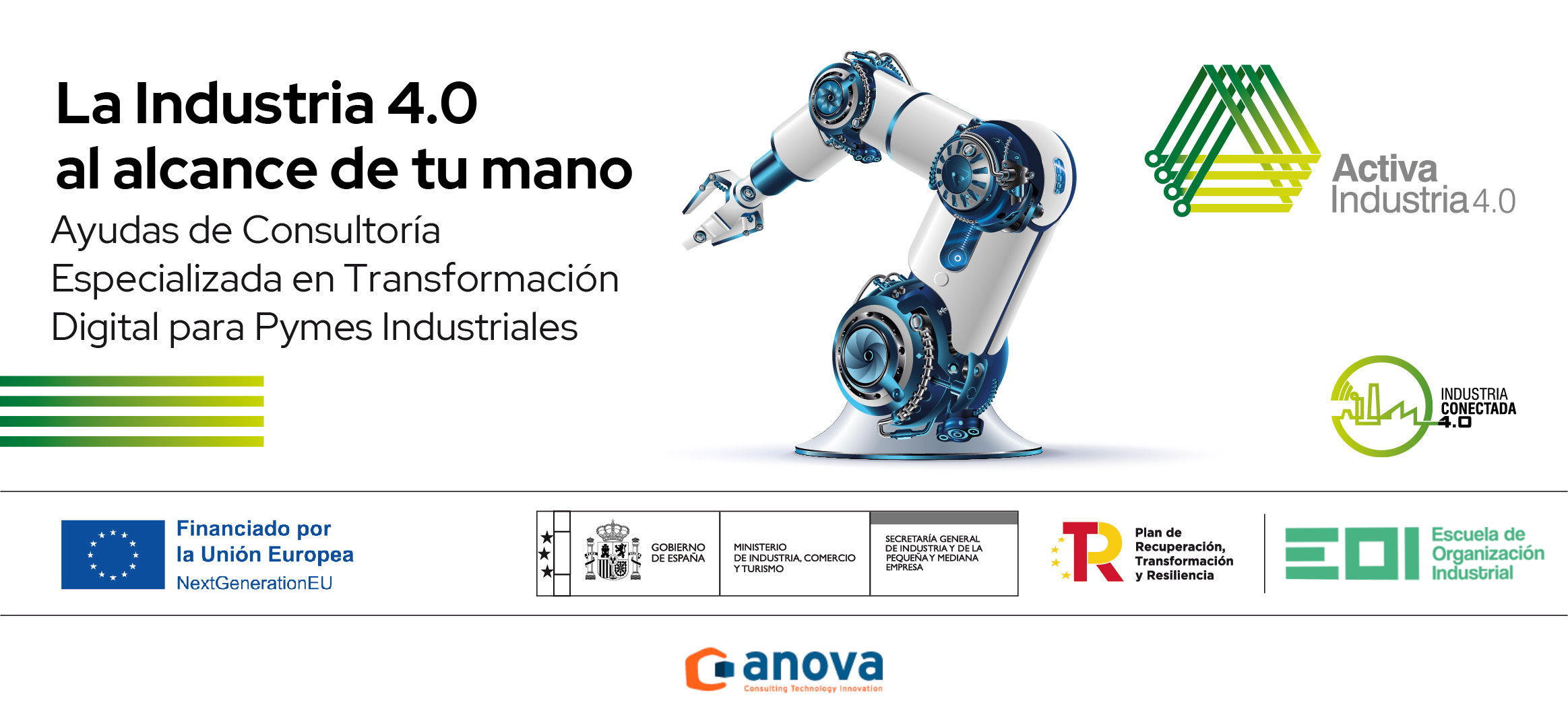 Banner informativo Programas Activa Industria 4.0