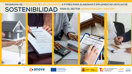 Fundae adjudica a Anova un proyecto para la realización de un proceso de formación y asesoramiento a PYMES en sostenibilidad destinado al sector administración y gestión y financiado por Fondos Next Generation