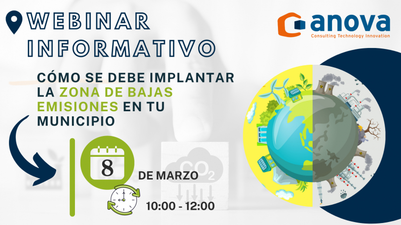 Anova organiza un webinar destinado a Ayuntamientos para conocer cómo implantar una Zona de Bajas Emisiones